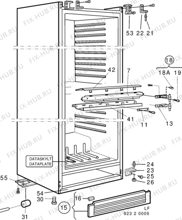 Взрыв-схема холодильника Aeg S1855KSP - Схема узла C10 Cabinet
